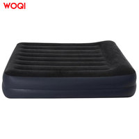 WOQI Grand oreiller noir de luxe Plus Lit à coussin d'air auto-gonflable à double repos avec pompe intégrée
