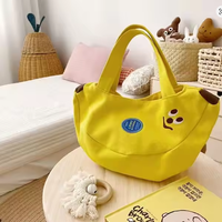 Sac fourre-tout en toile en forme de banane, sac à main mignon de dessin animé, sac à bandoulière quotidien pour femme, sac en toile à motif de fruits Kawaii