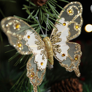 Decoración para Árbol de Navidad, Adornos de Mariposas Artificiales con Purpurina Rosa, Colgante, Regalo de Navidad, Decoraciones Navideñas para Decoración de Año Nuevo - Product Image 4