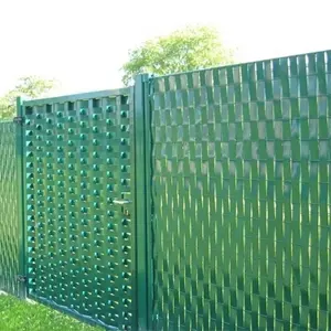 Venta caliente decorativo de PVC duro Kit Valla rígida Panel vinilo verde 4,7 cm x 50m with100 Clips de PVC de privacidad de pantalla valla