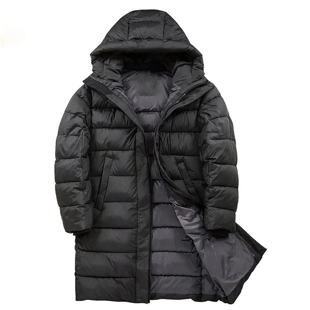 KAISORN Men's Winter Casual long fashion Thick outdoor men puffer with Hooded black Sports Parka 70701 custom bubble jack
