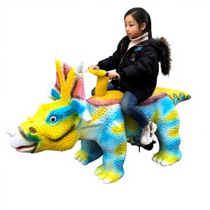 Juego Divertido Favorito de los Niños, <span class=keywords><strong>Interesante</strong></span> Auto Eléctrico de Dibujos Animados de Dinosaurios, Metálico, para Interiores/Exteriores, Centros Comerciales, Parques de Aventuras - Product Image 1