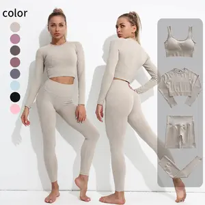 GC 4pcs Seamless Gym Kleidung Roupas Academia Yoga Sets Sexi reife Mädchen Höschen kurze Gym Fitness-Sets Academia Gym Frauen