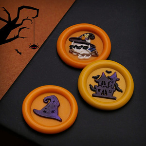 Timbres à cachet en cire en gros, série Halloween miniature, citrouille, <span class=keywords><strong>maison</strong></span> hantée, squelette - Product Image 3