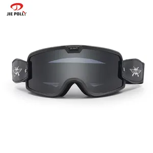 Jiepolly UV400 Motocross Goggles Custom Logo Motorcycle Mx Pc Lens Windproof Goggles Motorbike Sunglasses Sport Eyewear Glasses