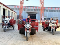 Tricycle de transport lourd à 9 roues, refroidi par eau, 400 cm³, double essieu arrière, capacité de charge de 2500 kg, commande manuelle, benne à benzinage