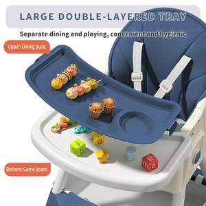 Silla alta de plástico ajustable 4 en 1 para bebés y niños, silla portátil para el hogar y el restaurante, comedor, silla de alimentación para bebés - Product Image 3