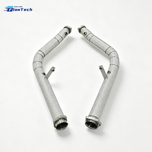 ท่อดาวน์ไปป์แบบ High Flow Sport สำหรับ Mercedes G63 AMG W463 M177 4.0L V8 Biturbo ผลิตจากเหล็ก 304 สำหรับการอัพเกรดท่อไอเสียแบบ Racing พร้อมแผ่นกันความร้อน - Product Image 2