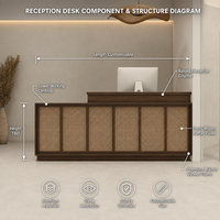 Bureau de réception minimaliste personnalisé au design moderne, petite table de bar simple en bois de rotin pour salon de beauté, magasin de vêtements, bureau de caissier