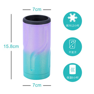 Double Wall Vacuum Insulated Stainless Steel Tumbler Handle Lid Sports Style Slim Beer Cooler 24-36 Hours Thermal Insulation - Product Image 4