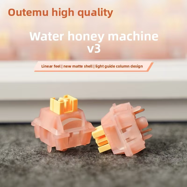 Outemu Silent Peach Mute V3 Switch Light Guide Linear Tactile Switch 5-Pin Custom Hot-swap DIY Mechanical Keyboard China