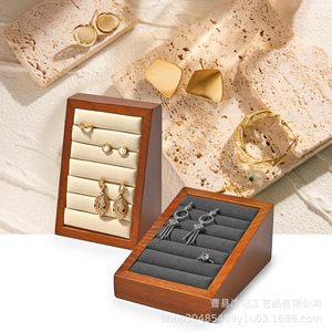 Wooden Jewelry <b>Storage</b> Box Tiered Display Case Multi Layer Ring Earring Organizer For Home <b>Dressing</b> <b>Table</b> - Product Image 1