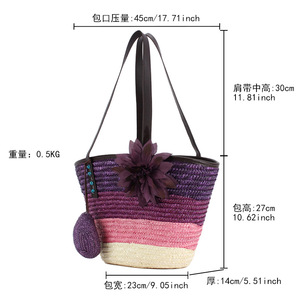 Borsa di paglia per mercati <span class=keywords><strong>online</strong></span> cinesi elegante borsa a tracolla a spalla da donna per shopping drogheria regalo eco custom tote bag - Product Image 3