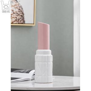 المزجج السيراميك زهرة زهرية مع أحمر الشفاه العفن للمنزل والفندق الديكور زهرة زهرية الجدول - Product Image 6