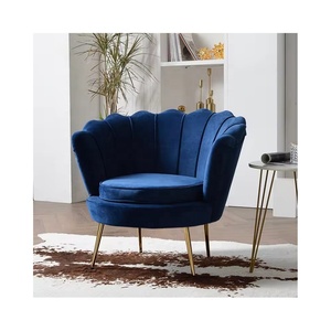 Sofá Individual Moderno de Lazer para Sala de Estar em Estilo Nórdico, Móvel Cadeira de Acento em Veludo com Flores e Estrutura Metálica, Poltrona em Veludo Floral Atacado - Product Image 6