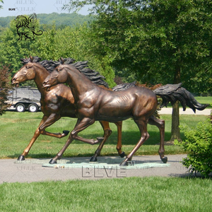 На заказ уличная вилла квадратное украшение в натуральную величину Сад Художественная Металлическая Статуя летающего коня латунная бронзовая скульптура фонтана лошади - Product Image 5