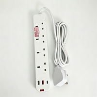 Stop Kontak Anjehold Grosir Pabrik UK dengan Penutup Pengaman, 4 Stop Kontak, 2 USB, 1 Type-C, Soket Ekstensi untuk Rumah dan Kantor