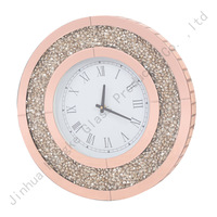Vente directe du fabricant, nouvelles horloges décoratives de luxe de luxe suspendues en verre doré et diamant cassé
