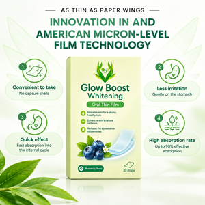 Film buccal éclaircissant Private Label Glow Boost à l'extrait de myrtille pour une peau éclatante – Bandes buccales Glow Boost - Product Image 2