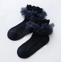 Chaussettes à volants pour bébé avec dentelle pour petites filles, grosses volants pour enfants, chaussettes blanches de danse princesse mignonne