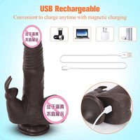 Schwarzer Silikon-Stoßdildo-Vibrator mit Fernbedienung Realistisches Design für Weibliche Selbstbefriedigung