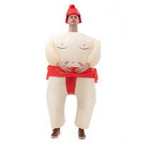 Costume de Sumo Gonflable en Gros, Combinaison Amusante pour Spectacles de Scène, Accessoire de Fête d'Halloween Unisexe pour Adultes, avec Ventilateur Intégré