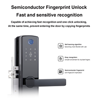 Cerradura Inteligente para Puerta con Huella Dactilar, Código, Contraseña, Tarjeta y WiFi/ Desbloqueo para Puertas de Acero - Seguridad de Grado C Tuya Smart Hotel