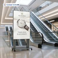 Écran publicitaire numérique motorisé et pliable CANBEST CJ LIFT avec affichage LED P1.25 P1.56 P1.8 pour aéroports et hubs de transport