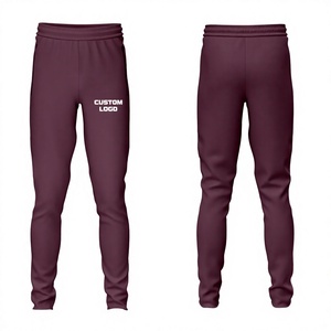 Custom <b>Elastic</b> <b>Waist</b> Burgundy Maroon Regular Fit <b>Trouser</b> Pant Cotton Double Jersey Sportswear Quick Dry From Pakistan - Product Image 1