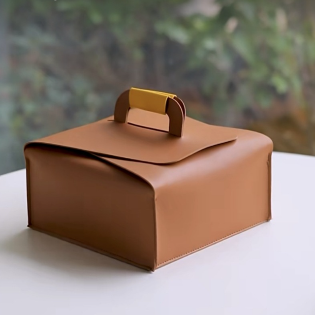 Wj Vegan Leather Tea Cups Gift Bag Portable Mooncake Gift Box Travel Tea Set Box for Men Tea Set Not Include