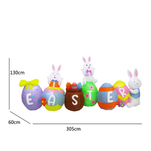 Décorations gonflables d'oeufs de Pâques et de lapins en plein air de jardin familial de 10 pieds avec décorations de fête à lumières LED intégrées - Product Image 4