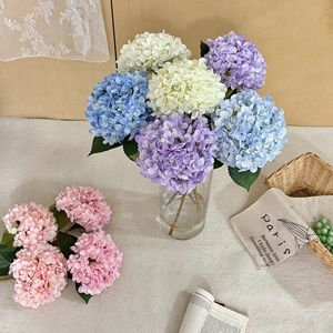 Yiyi <b>Flowers</b> Artificial Hydrangea 216 Petals Silk <b>Single</b> Branch For Home Wedding Decoration - Product Image 3
