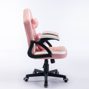 <span class=keywords><strong>Fauteuil</strong></span> PC Pivotant Réglable avec Coussin Coeur Mignon Chaise de Jeu <span class=keywords><strong>Ergonomique</strong></span> en Tissu d'Ordinateur Rose pour Filles - Product Image 3
