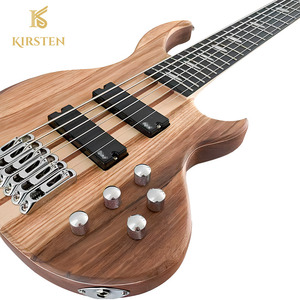 กีตาร์เบสไฟฟ้าคุณภาพสูง 43 นิ้ว 6 สาย 24 เฟรต ตัวบอดี้ทำจากไม้ Zebrawood และ Okoume คอทำจากไม้เมเปิลแคนาดา - Product Image 3