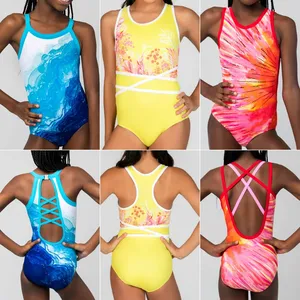 Wholesale Custom Sublimation Print Kid Gymnastics Clothing Custom Competition Leotards Gymnastics Girls