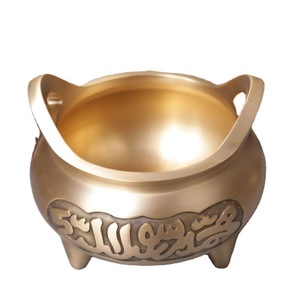 Brûleur d'encens en cuivre pur, à trois pieds et à double oreille, pour offrandes bouddhistes, grande taille, adapté au culte domestique en intérieur. - Product Image 5