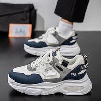 Nouvelle collection automne : Baskets montantes respirantes pour hommes et adolescents, polyvalentes, à semelle épaisse et décontractées