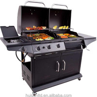 Barbecue au gaz propane en acier inoxydable avec revêtement en poudre, fumoir extérieur, gril de table intérieur avec brûleur latéral pour le camping