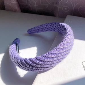 Accesorios para el <span class=keywords><strong>cabello</strong></span> de otoño e invierno, banda para la cabeza ancha Lisa para niñas, diadema trenzada tejida con esponja gruesa, diademas tejidas para mujeres - Product Image 2