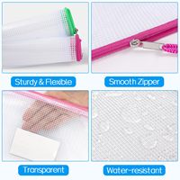 Carpeta de Archivos con Cierre de Cremallera y Gancho de Cuerda Multiusos, Fabricada en PVC Translúcido y Resistente, Tamaños A4/A3/A5/B4