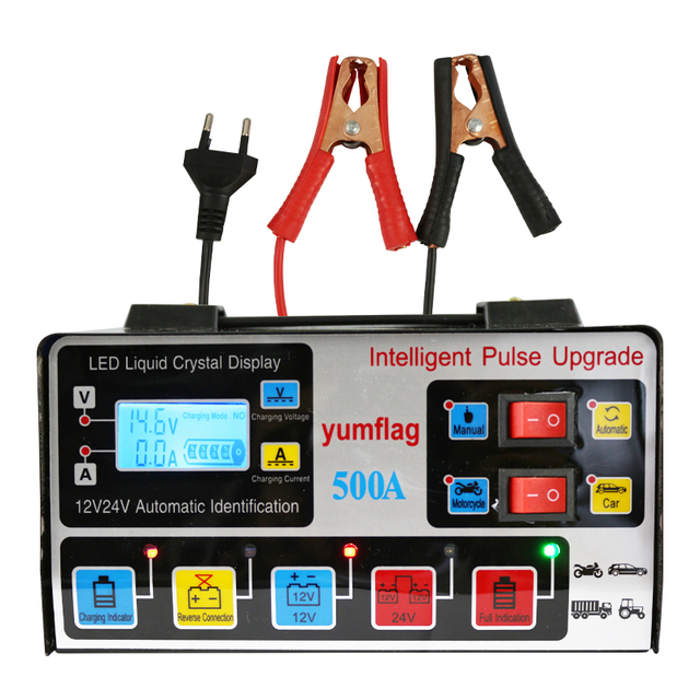 Wholesale Intelligent LED Display Smart 12v 24v Battery Charger for Cars Trucks Motorcycles and Automotive Vehicles