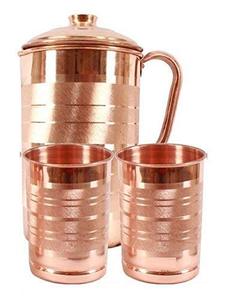 Handmade Pure Copper Luxury Jug Pitcher Storage Drinking Water Copper Pitcher With <b>Small</b> Glass & Copper Shot Glass Set of 2 - Product Image 4
