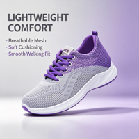 Chaussures de marche décontractées pour femmes, en maille respirante, à lacets, légères, avec amorti, pour l'extérieur, entraînement sportif quotidien
