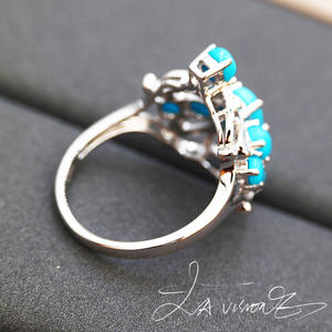 Bague en argent 925 vintage pour femme, sertie de cristaux et de strass, série Counterattack - Product Image 4