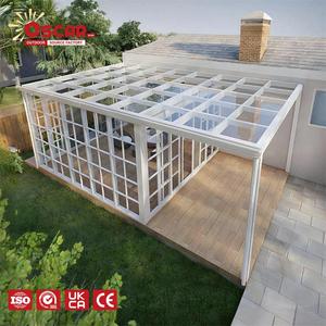 Véranda extérieure autoportante à toit incliné avec structure en aluminium, balcon, jardin <span class=keywords><strong>d</strong></span>'hiver et utilisation comme <span class=keywords><strong>solarium</strong></span> - Product Image 1