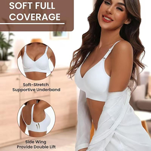 <span class=keywords><strong>Soutien</strong></span>-<span class=keywords><strong>gorge</strong></span> <span class=keywords><strong>push</strong></span>-<span class=keywords><strong>up</strong></span> sans armatures en maille fine pour femme grande taille, col en V, respirant, sans couture, dos en U, pour poitrine généreuse – Meilleures ventes - Product Image 3