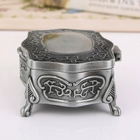 Boîte à bijoux de luxe compacte en fer, style argent antique, en alliage de zinc, pour rangement de bijoux, emballage métallique artisanal, DCM-Jewel Box 3D Holiday