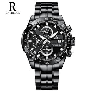 Reloj Digital con correa de acero inoxidable de lujo para hombre, resistente al agua, luz nocturna, cronómetro de 42mm, diseño de <span class=keywords><strong>Guerrero</strong></span> negro, venta al por mayor - Product Image 1