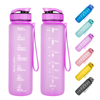 Bouteille d'eau de sport personnalisable, sans BPA, anti-fuite et écologique |   Bouteilles Tritan givrées avec marquages de volume, à boire directement, pour adultes