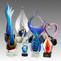 Noble Design personnalisé Liuli coloré cristal bleu rêve Art verre prix trophées Souvenir cristal trophée